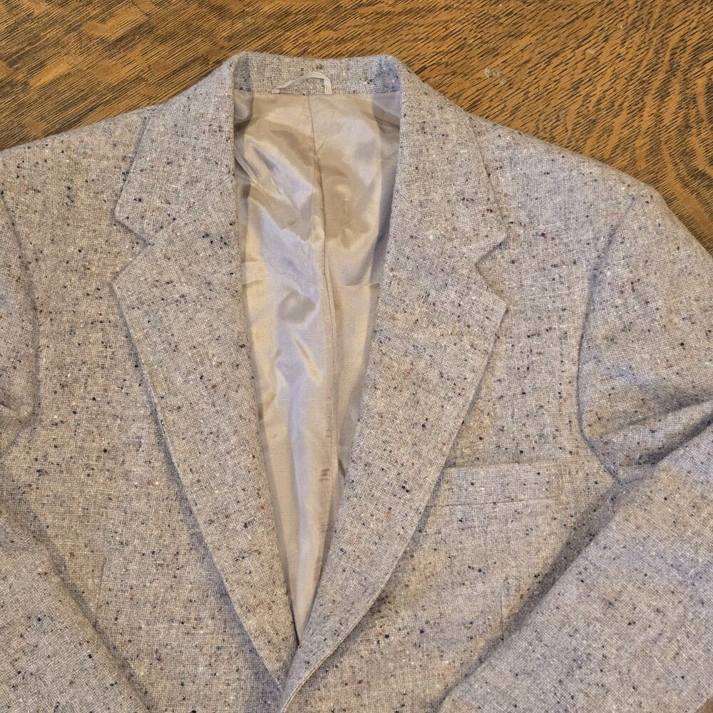 Vintage WFF Designer Series by Farah Wool Tweed Sport Blazer 42L Elbow Patches - Picture 5 of 14